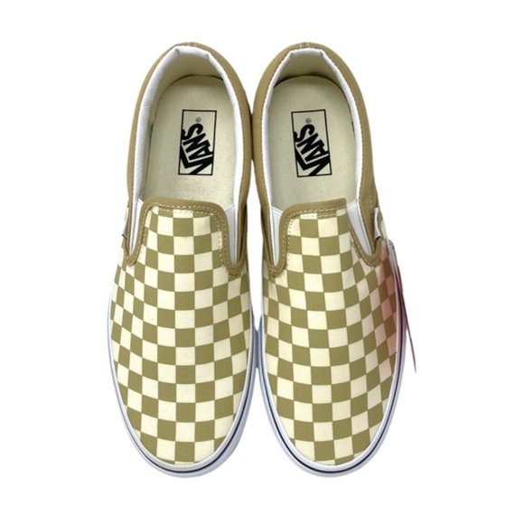 VANS Classic Slip On Shoes Check Taupe Women's Canvas Size Sneakers VN0A5AO8YUU - Picture 4 of 10